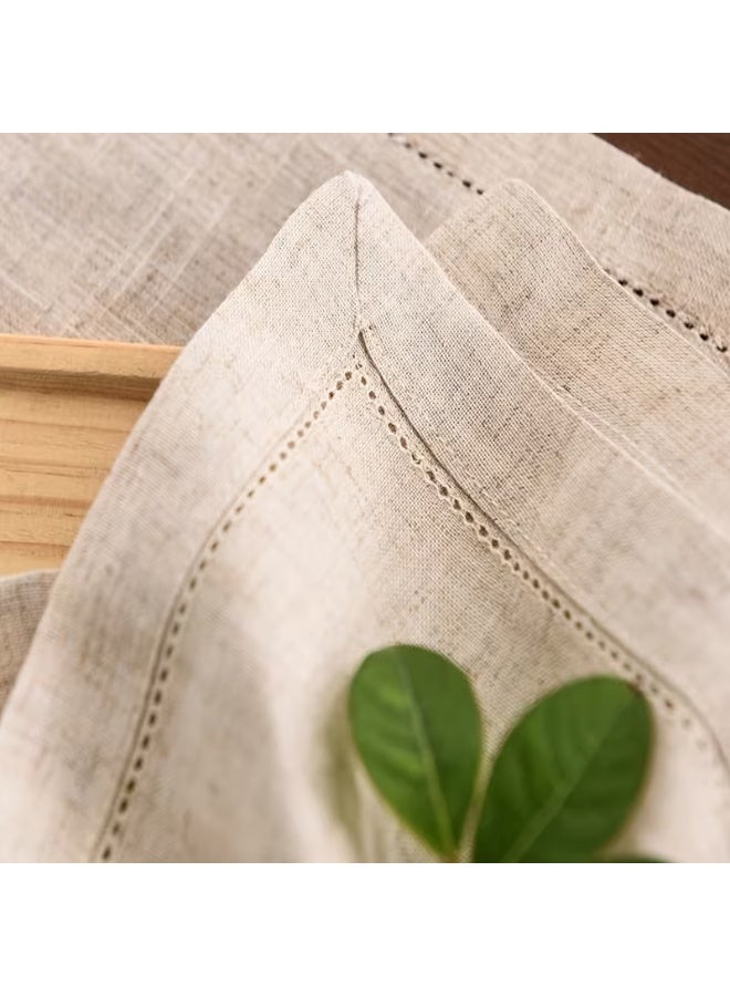 Khaki Linen Napkins Set of 4, 45 cm Elegant Square Table Decor - Image 5